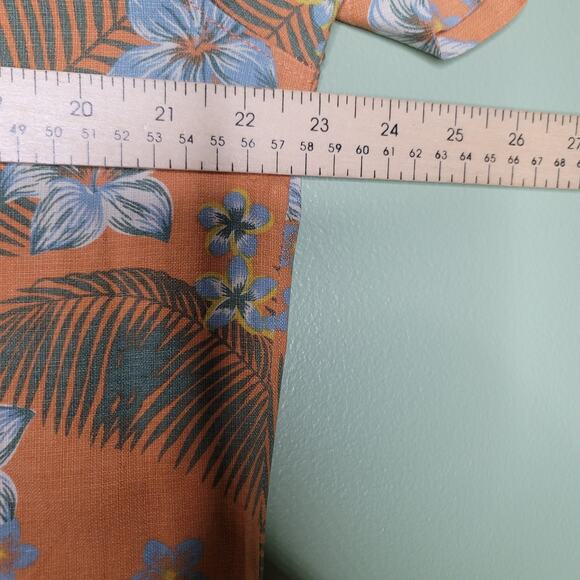 Tommy Bahama Aloha Shirt Medium Peach Silk Tropical Floral Hawaiian Short Sleeve - Picture 8 of 8